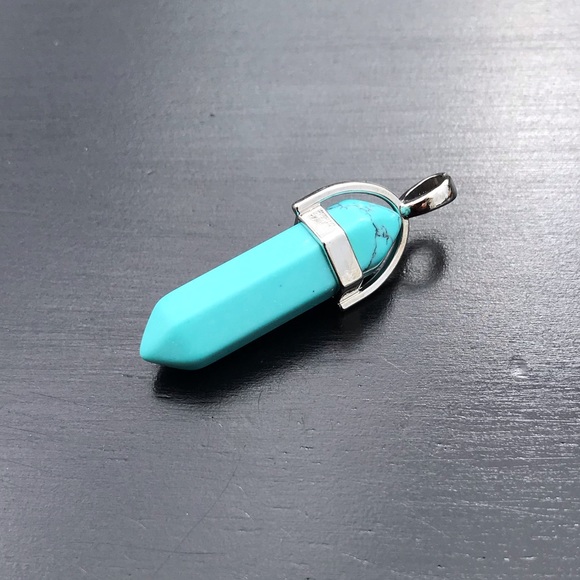 Cyan Turquoise Stone Chakra Healing Pendant - Picture 1 of 4